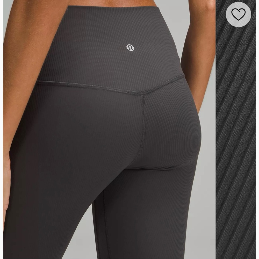 Lululemon Align Ribbed High Rise Pant Charcoal Gray 28” size 4